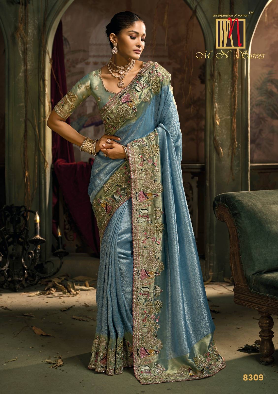 Shahi Poshak Vol-6 By M.N. Sarees 8101 To 8111 Series Indian Traditional Wear Collection Beautiful Stylish Fancy Colorful Party Wear & Occasional Wear Silk Sarees At Wholesale Price